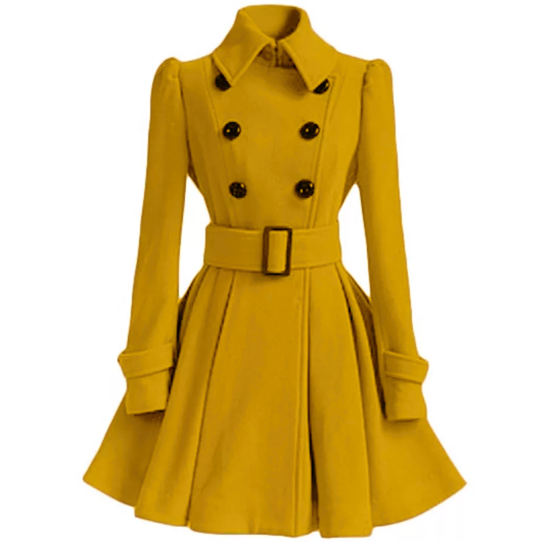 Dubbelzijdige wol peacoat met riem
