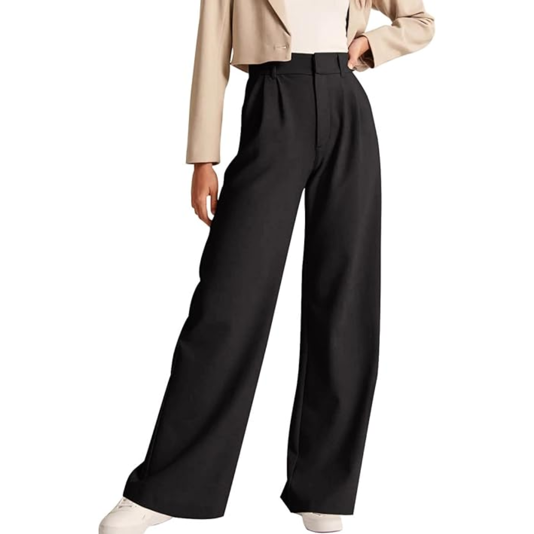 Hoog getailleerde business casual werkbroek met zakken