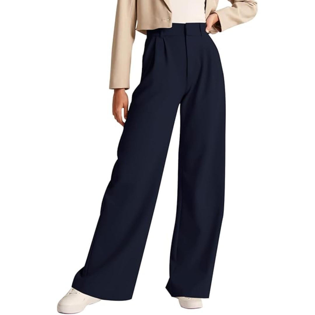 Hoog getailleerde business casual werkbroek met zakken