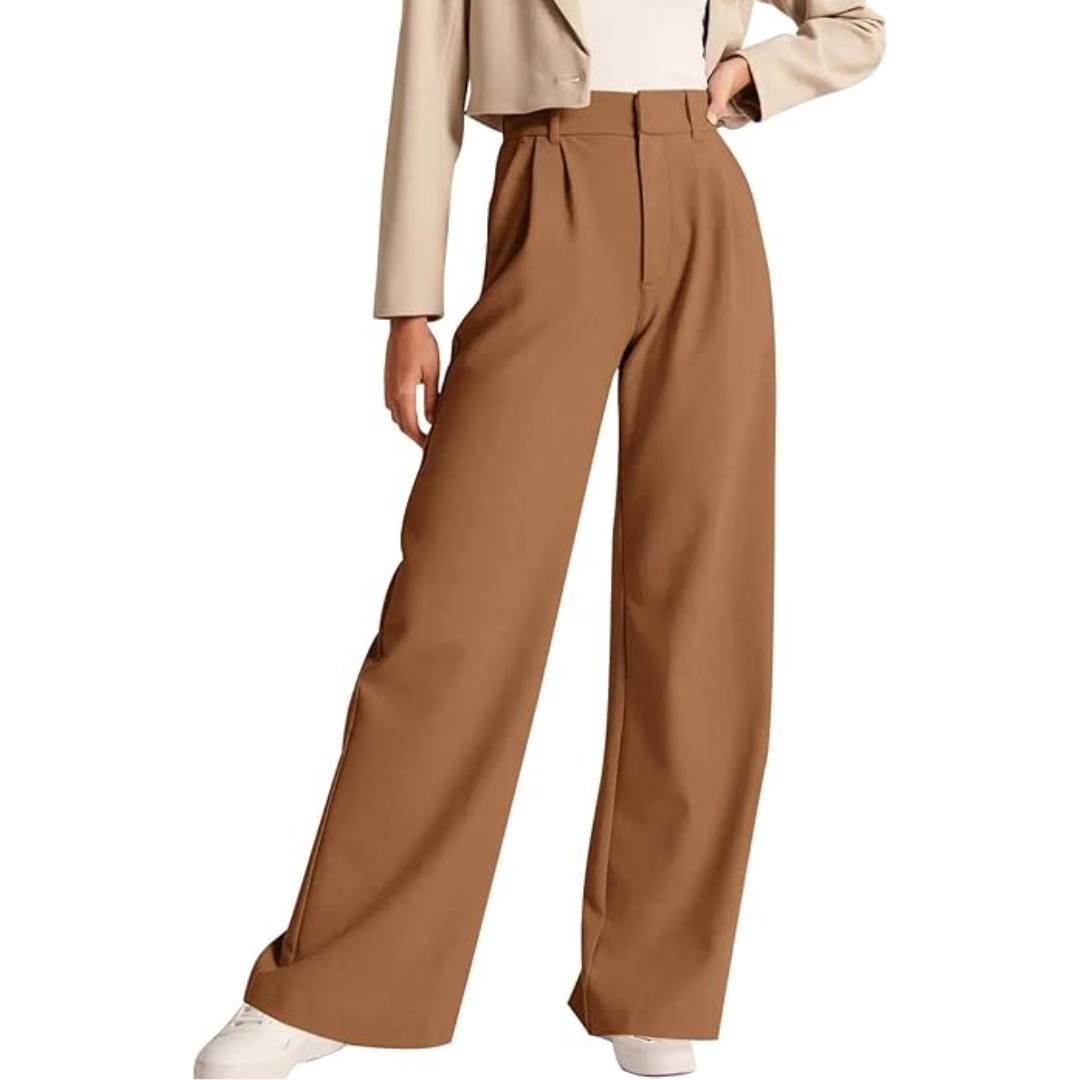 Hoog getailleerde business casual werkbroek met zakken