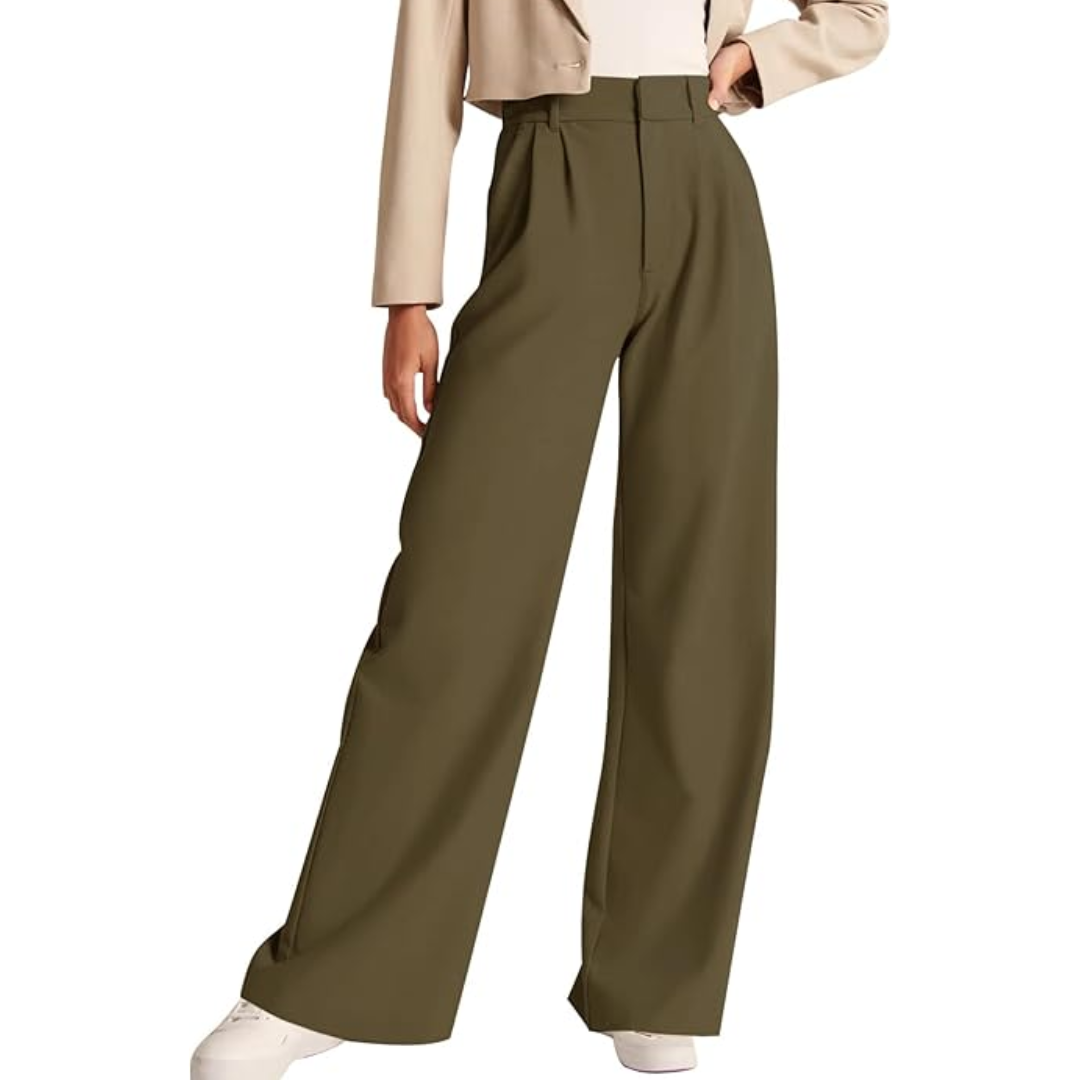 Hoog getailleerde business casual werkbroek met zakken