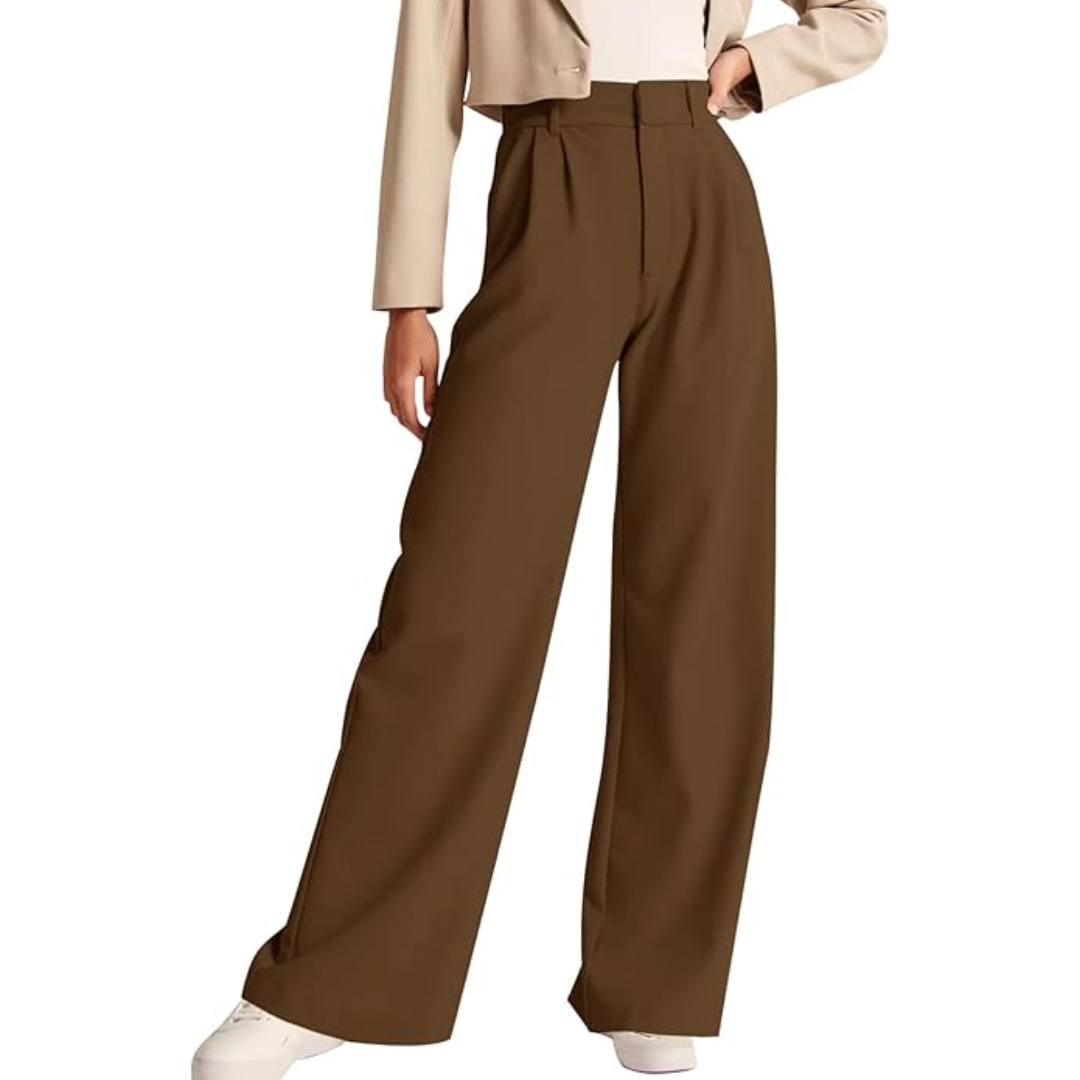 Hoog getailleerde business casual werkbroek met zakken
