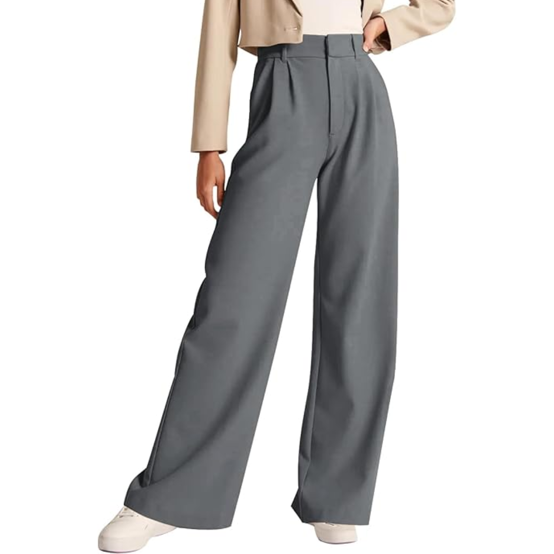 Hoog getailleerde business casual werkbroek met zakken