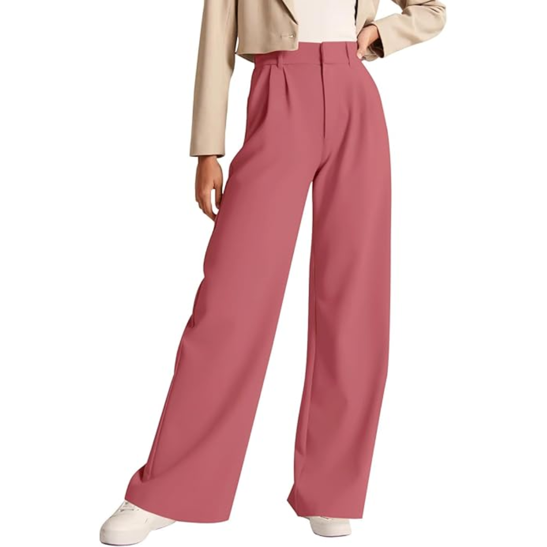 Hoog getailleerde business casual werkbroek met zakken
