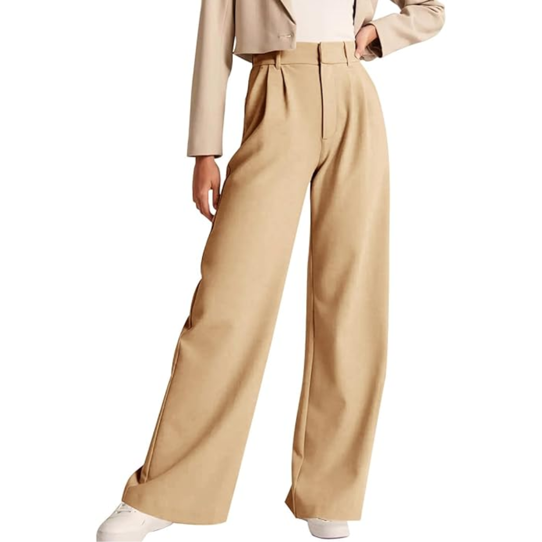 Hoog getailleerde business casual werkbroek met zakken