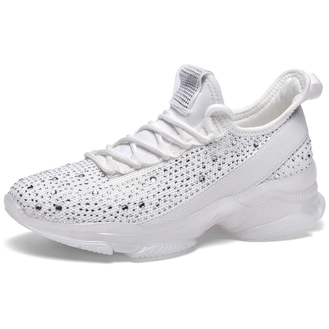 Sprankelende rhinestone slip-on sneakers
