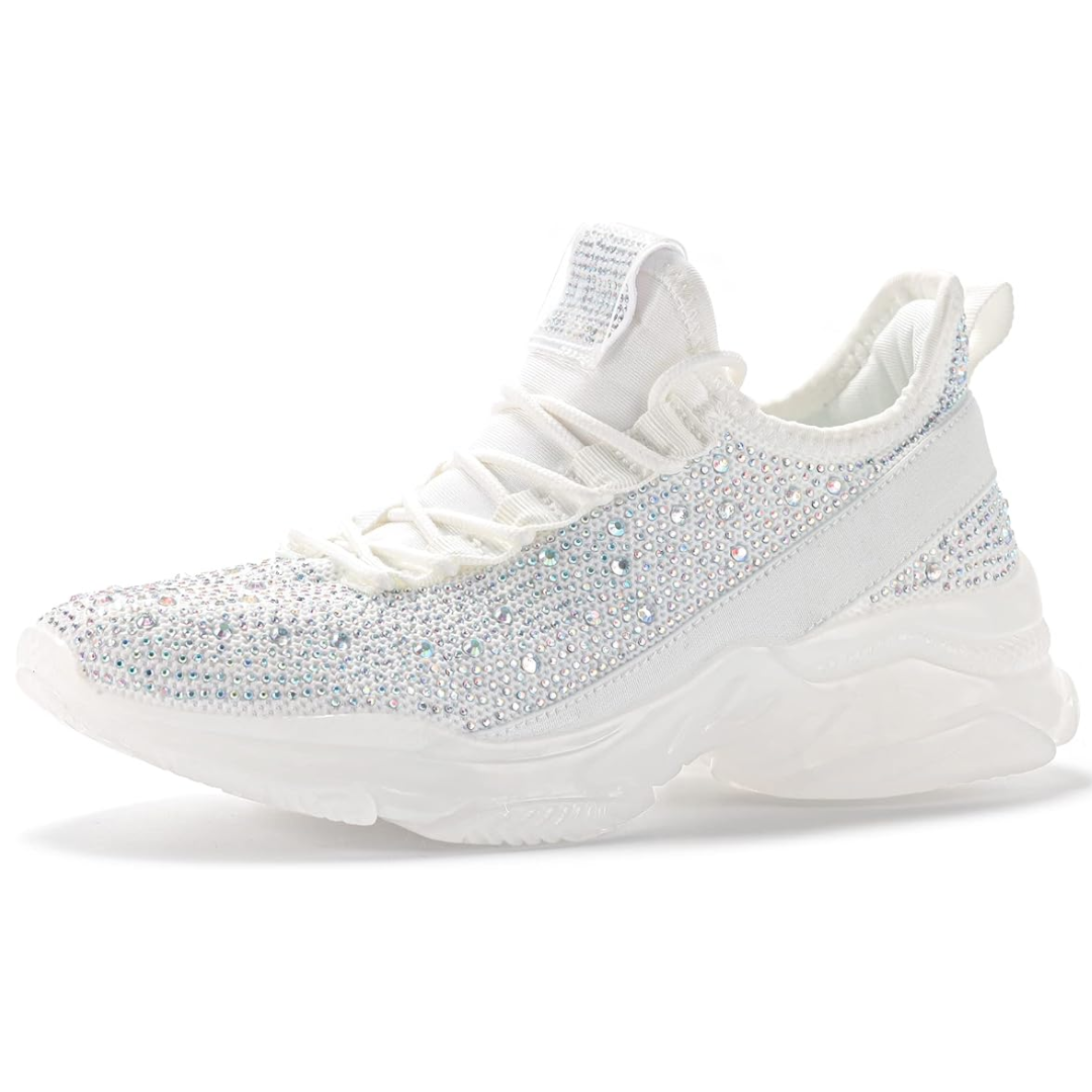 Sprankelende rhinestone slip-on sneakers