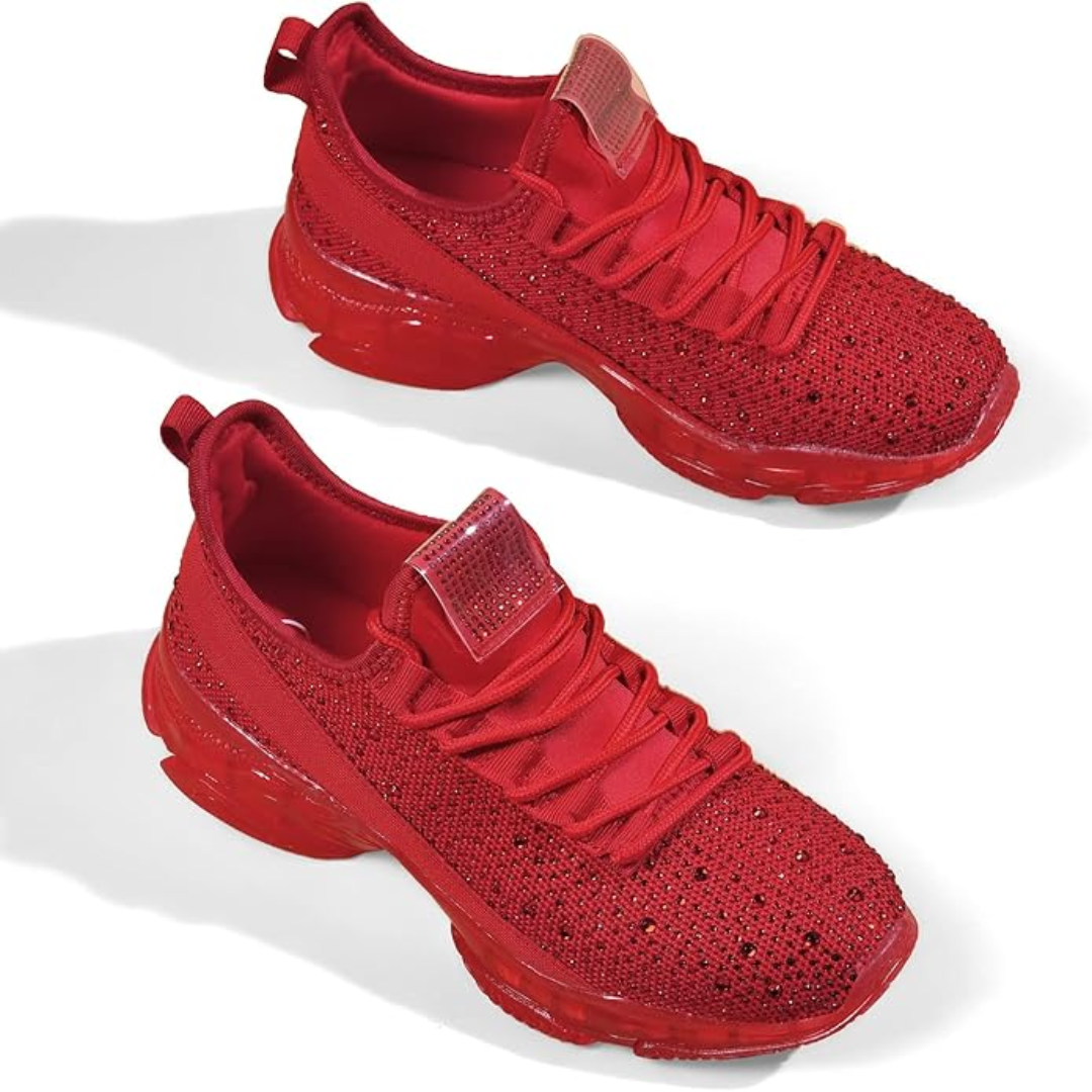 Sprankelende rhinestone slip-on sneakers