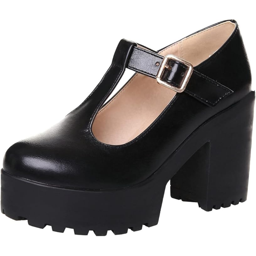 T-Strap chunky plateau hakken
