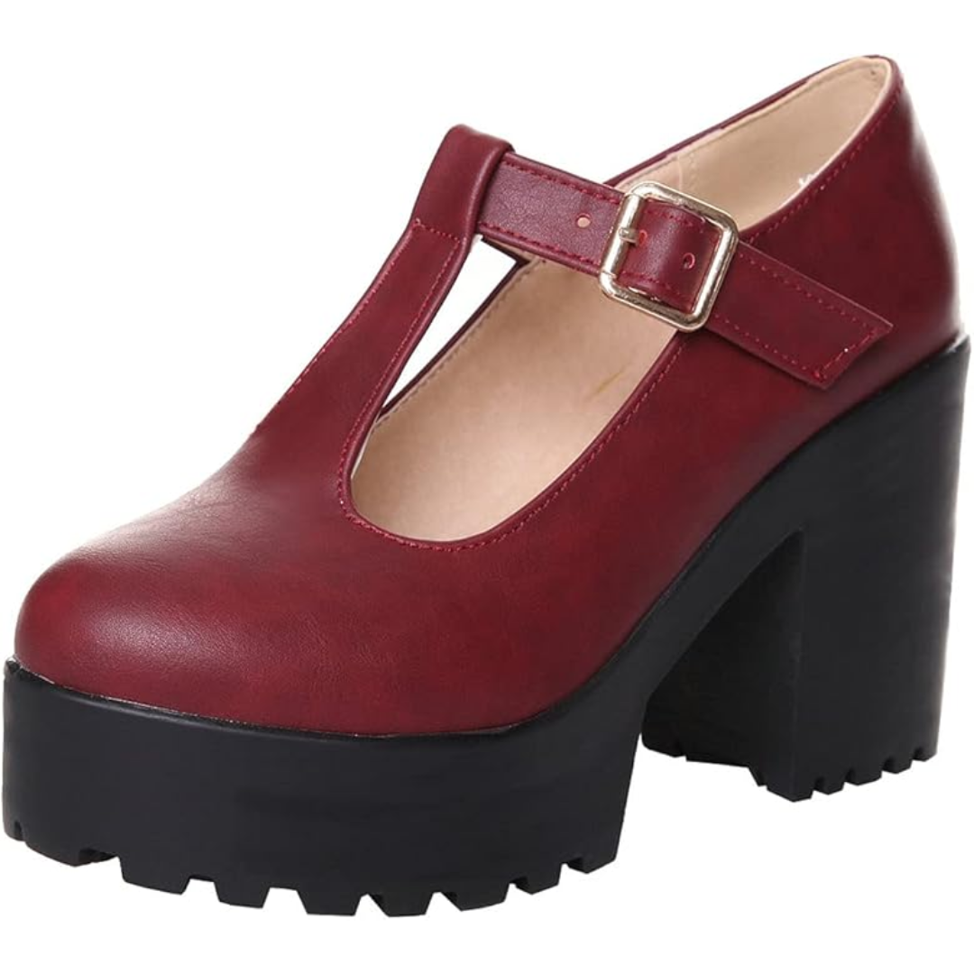 T-Strap chunky plateau hakken