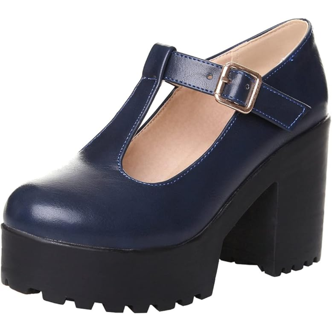 T-Strap chunky plateau hakken