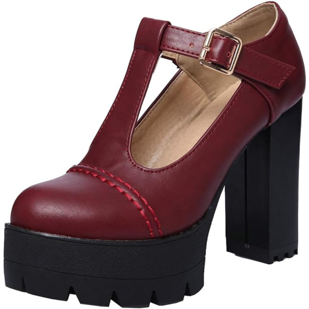 T-Strap chunky plateau hakken