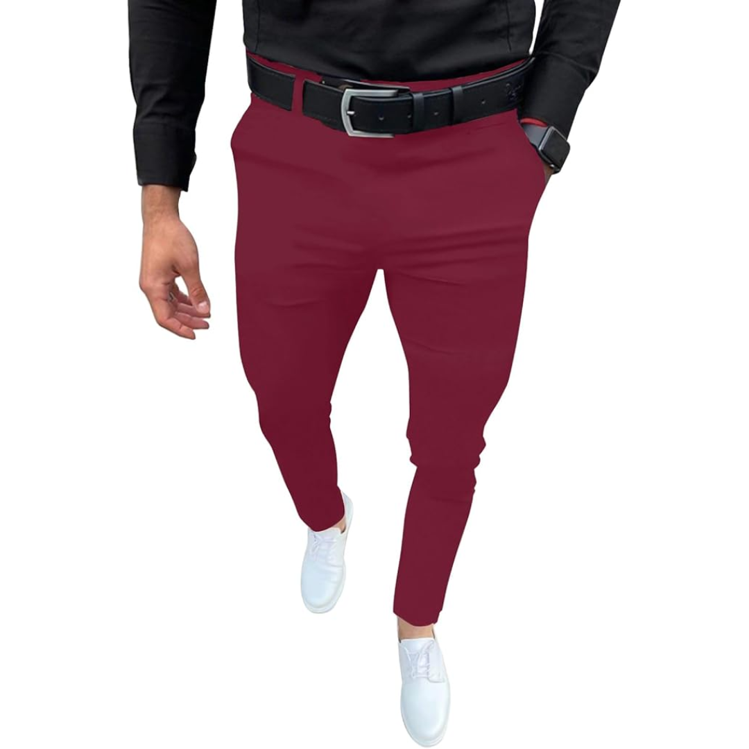 Heren slim fit stretch pantalon