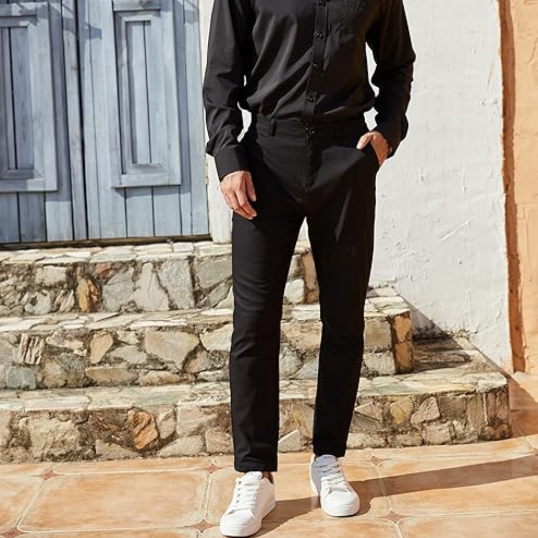 Heren slim fit stretch pantalon