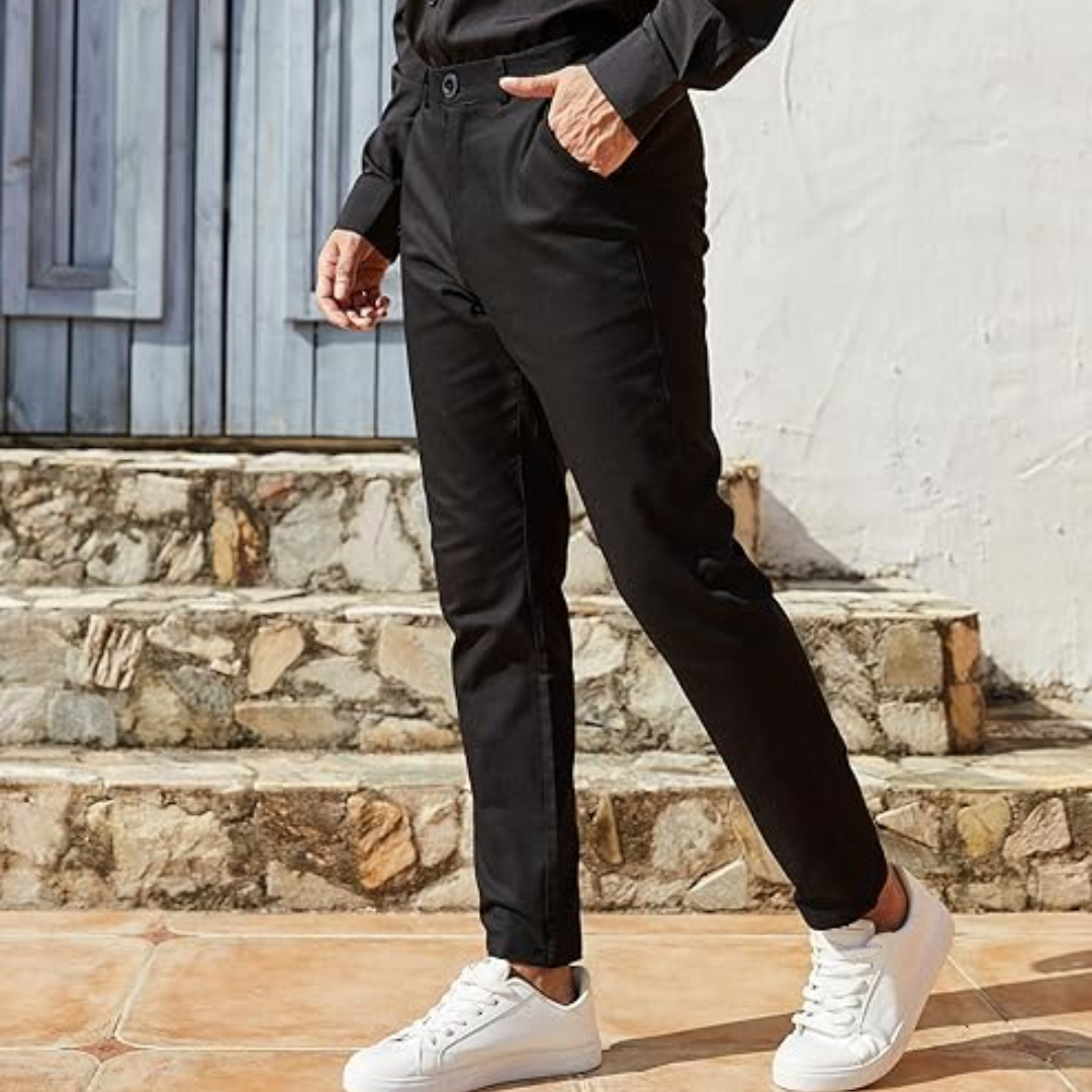 Heren slim fit stretch pantalon