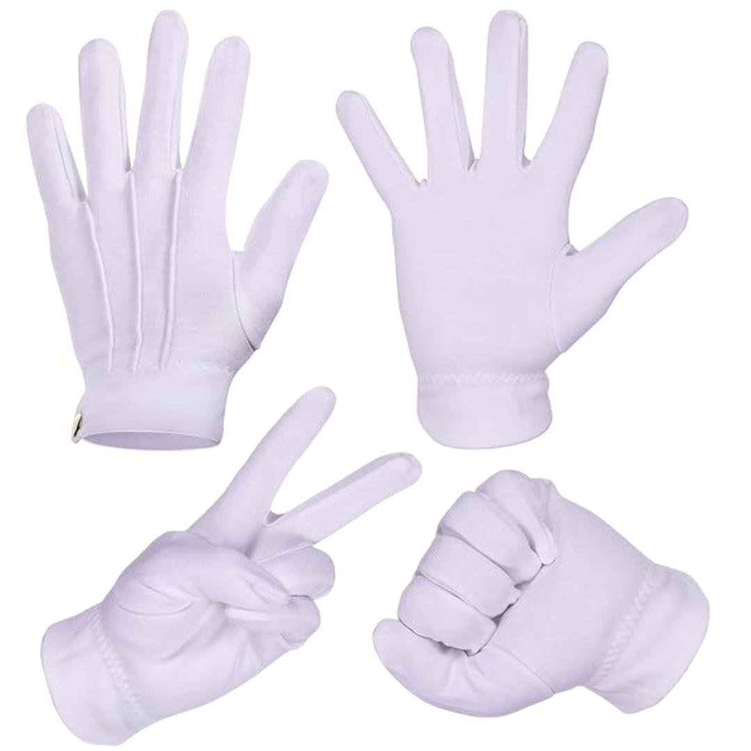 Witte katoenen santa handschoenen
