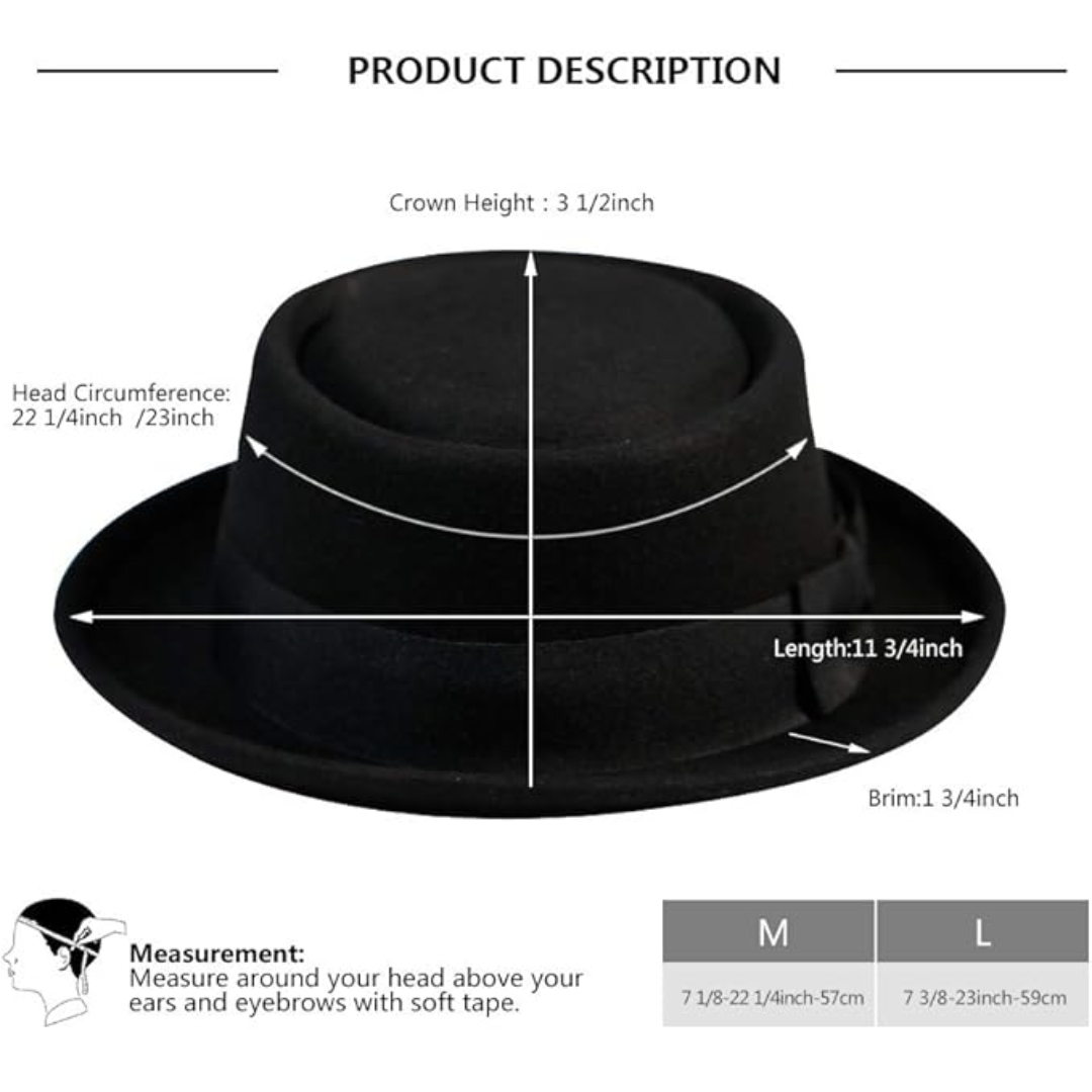 Wollen fedora hoed van vilt