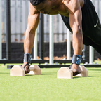 Houten parallettes voor push-ups en calisthenics