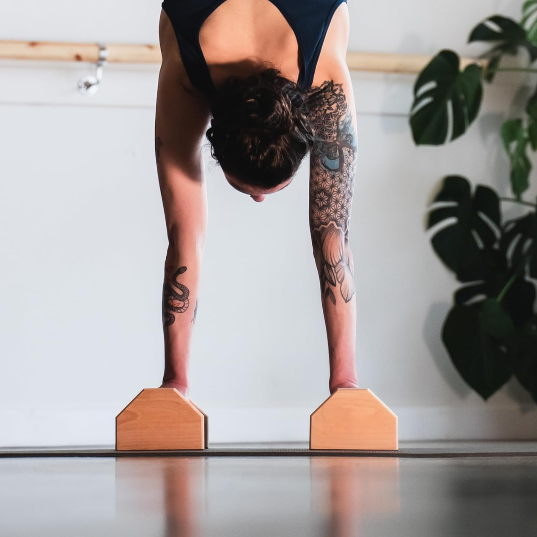 Houten parallettes voor push-ups en calisthenics