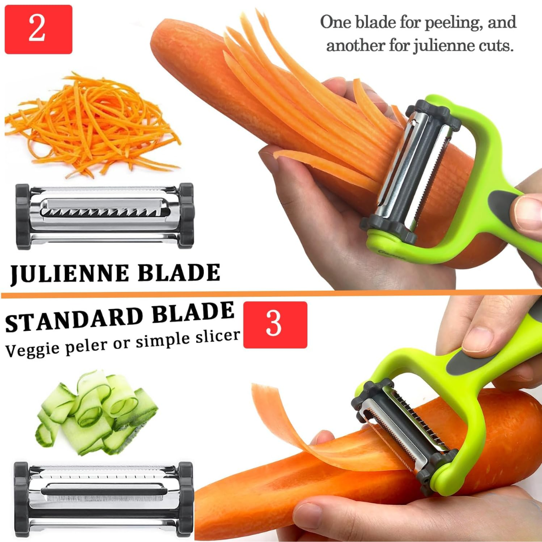 Groenteschiller, 3-in-1, met juliennemes