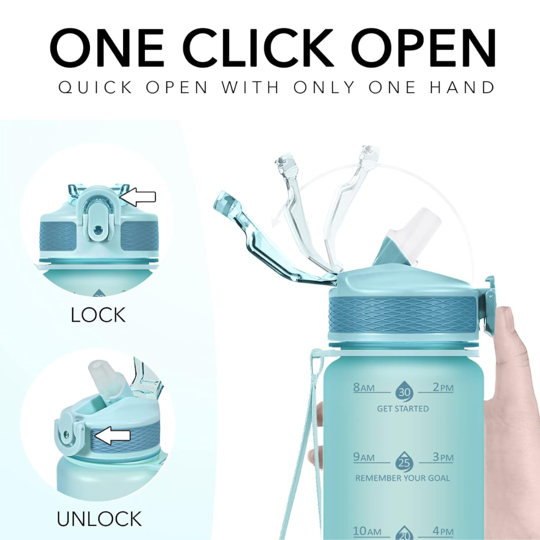 Waterfles van 900 ml met rietje