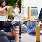 Geïsoleerde bamboe loose leaf thee infuser fles - 500ml