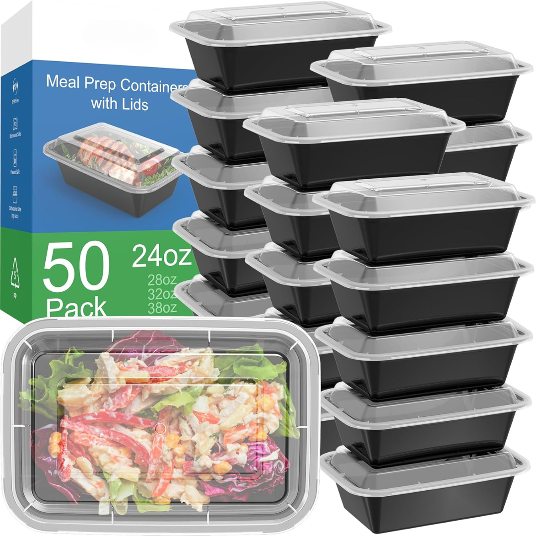 Maaltijdbakjes met deksel, set van 50