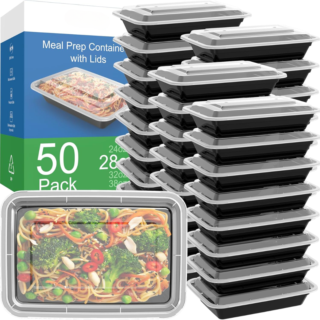 Maaltijdbakjes met deksel, set van 50