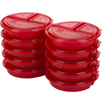 Maaltijdbakjes met 3 vakken, set van 10
