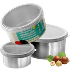RVS-lunchdozenset met deksels van 100, 200 en 400 ml