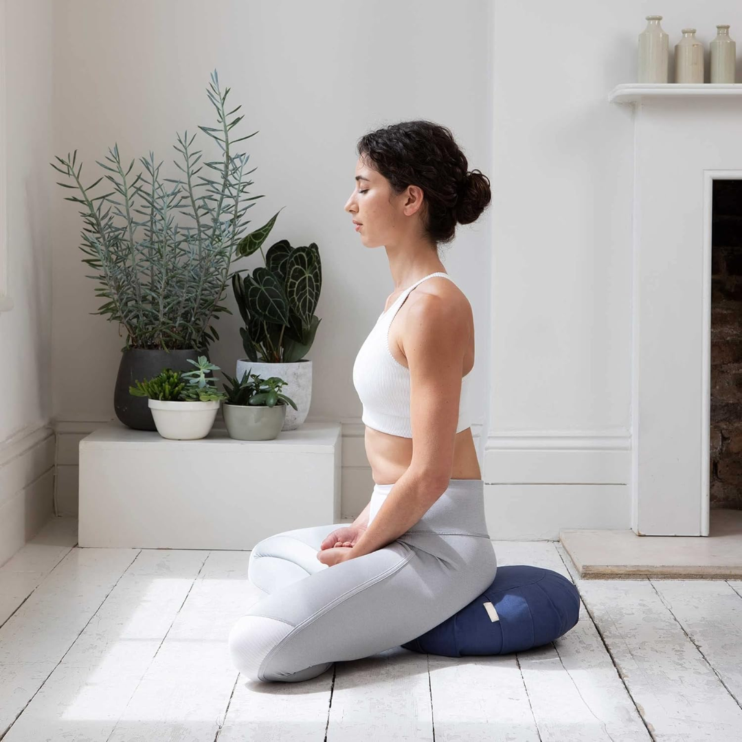 Meditatiekussen van biologisch katoen met boekweitdoppen