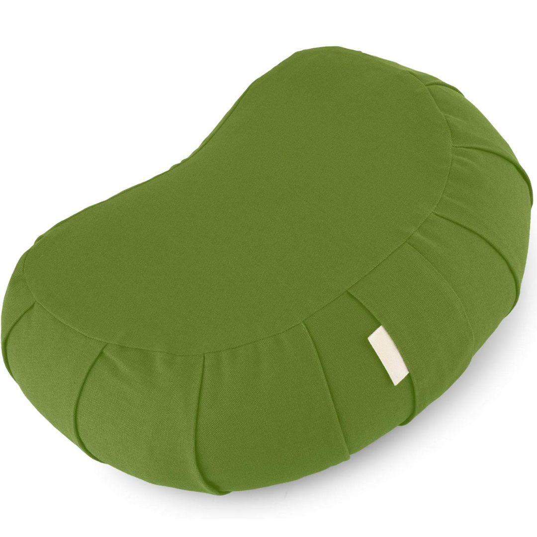 Curved organic cotton meditatiekussen met wasbare cover