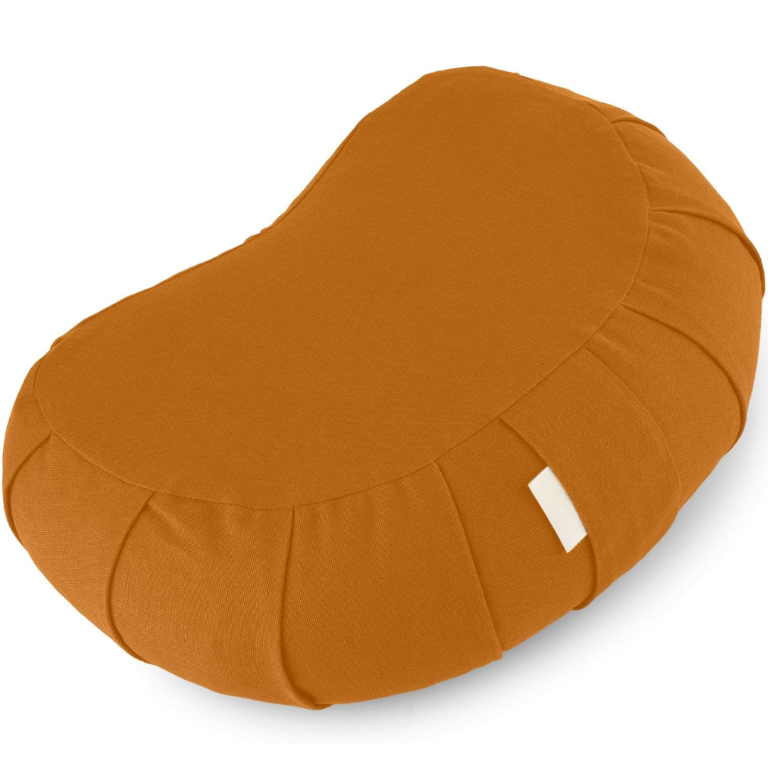Curved organic cotton meditatiekussen met wasbare cover