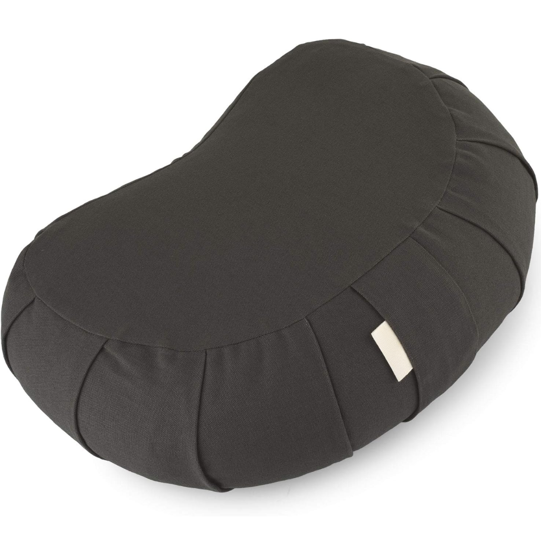 Curved organic cotton meditatiekussen met wasbare cover