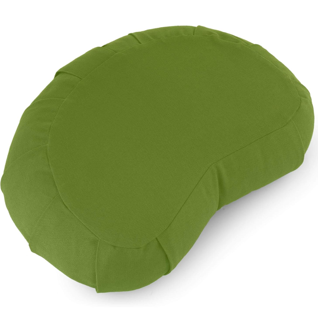 Curved organic cotton meditatiekussen met wasbare cover