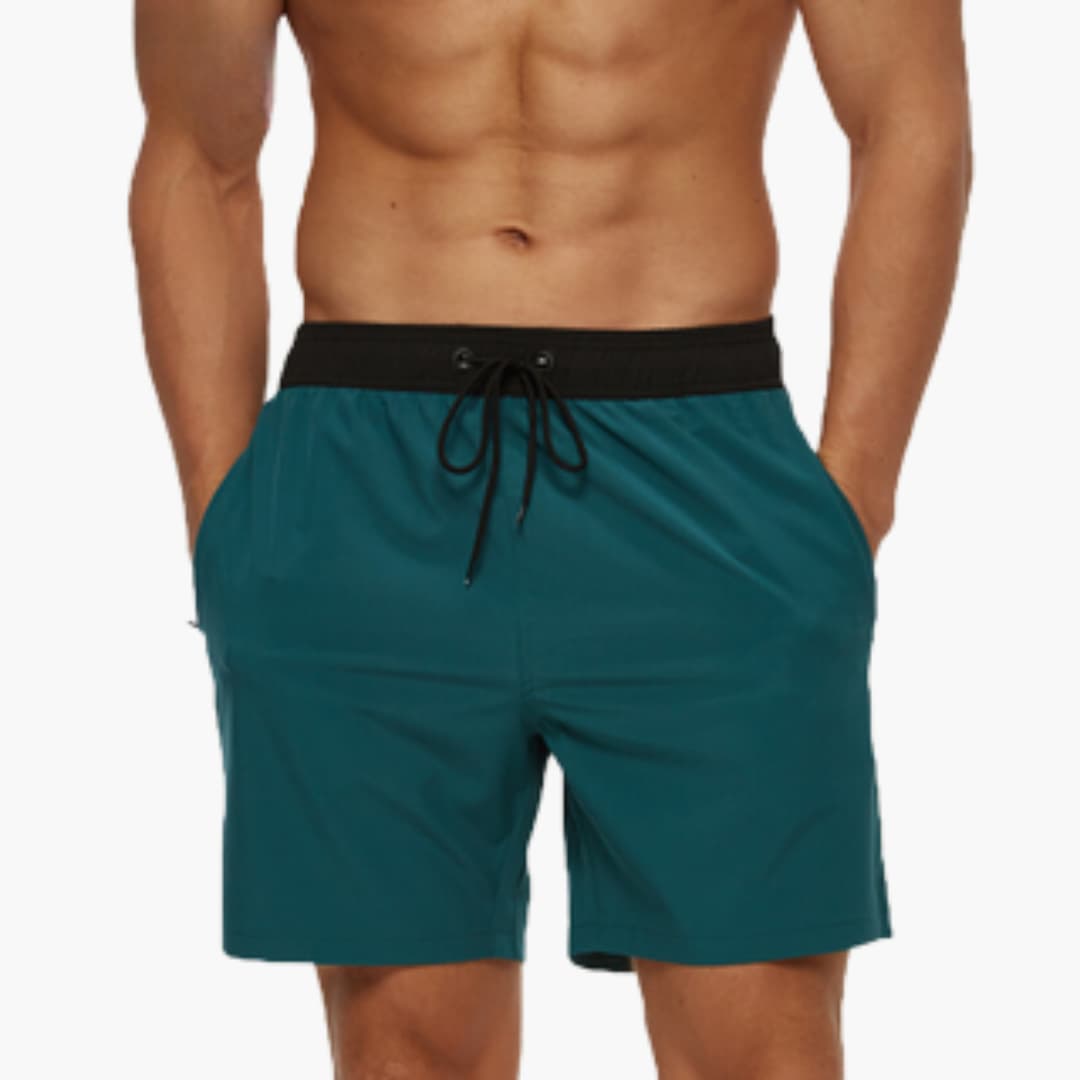 Lichte zwemshort met trekkoord en zijzakken