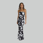 Strapless maxi-jurk met luchtige pasvorm