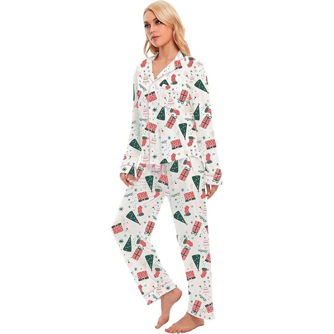 Katoenen kerst pyjama voor dames