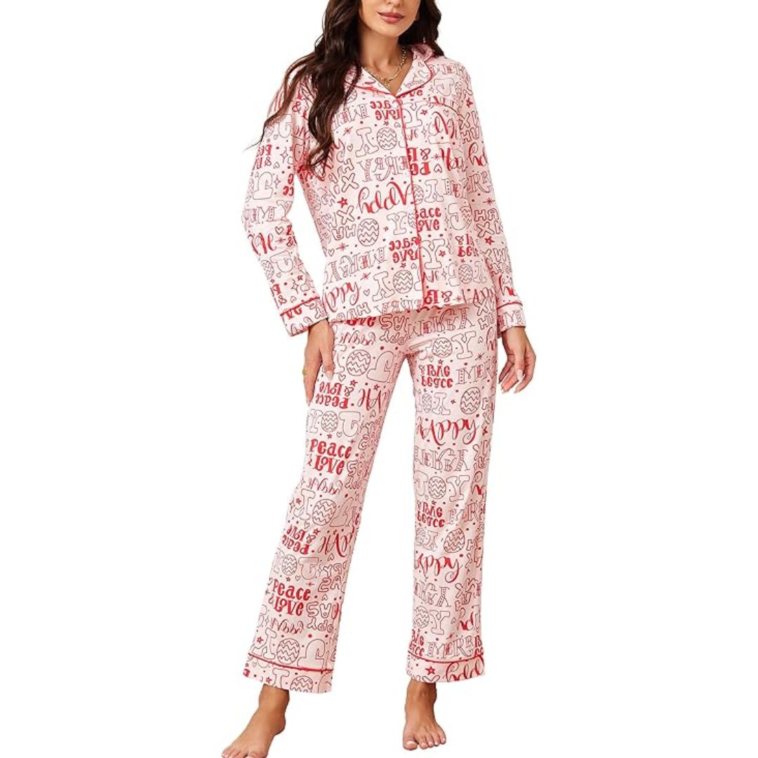 Katoenen kerst pyjama voor dames