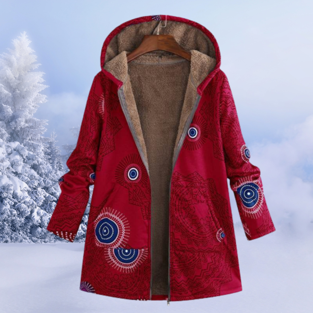 Dames winterjas met bloemenprint — afbeelding 18