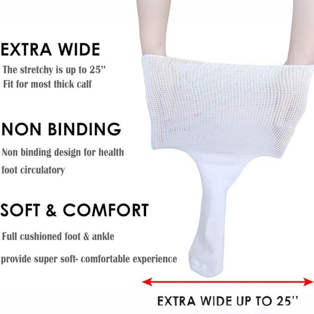 2 paar comfort extra brede lymfoedeem & diabetessokken