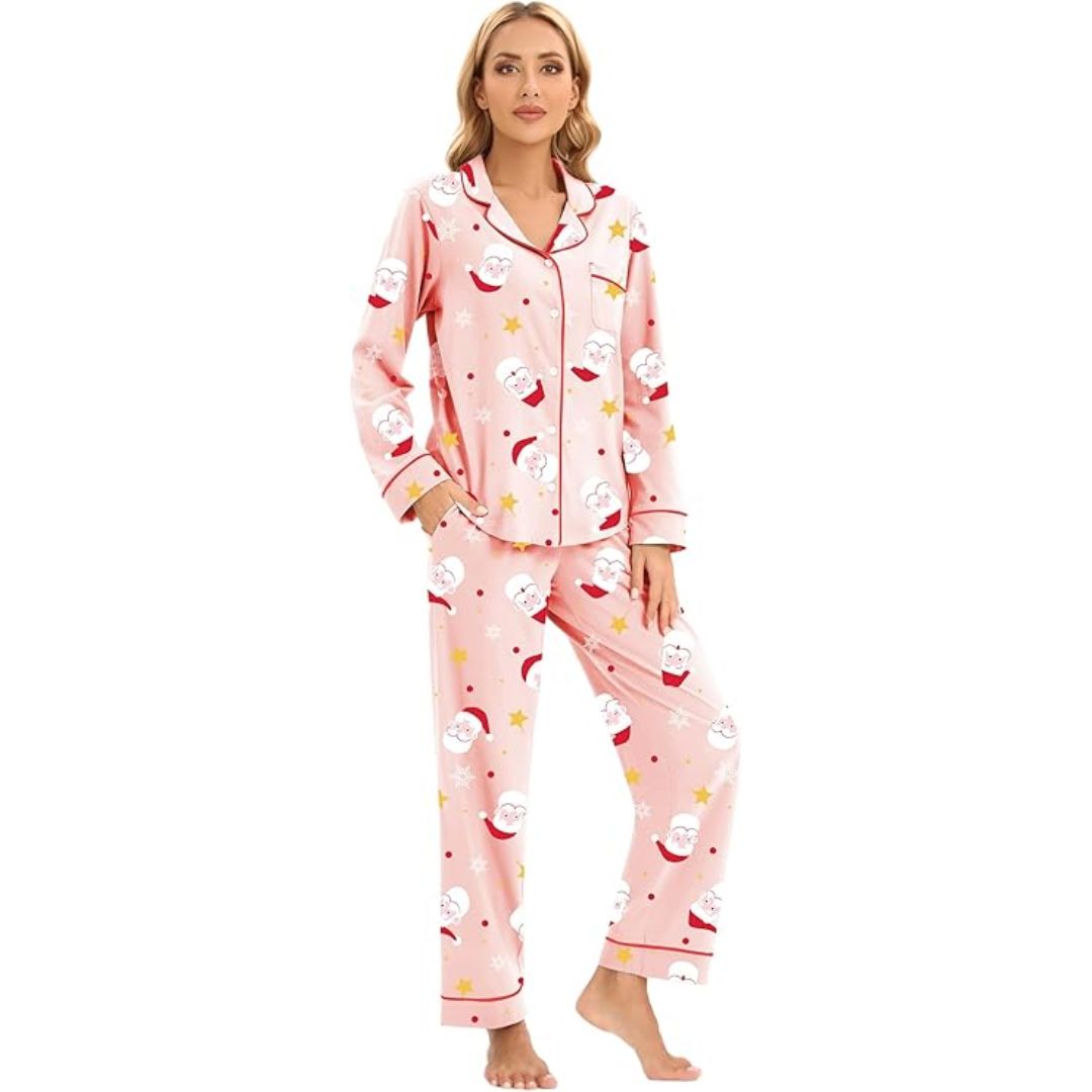 Katoenen kerst pyjama voor dames