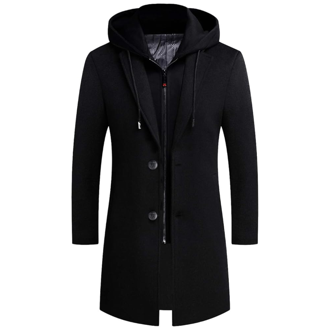 Heren winter trenchcoat van wolmix