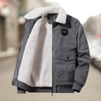 Heren corduroy jas met fleecevoering