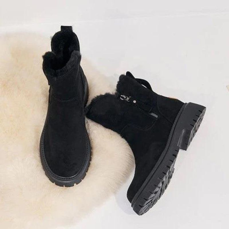 Damesboots met pluche voering van imitatiebont