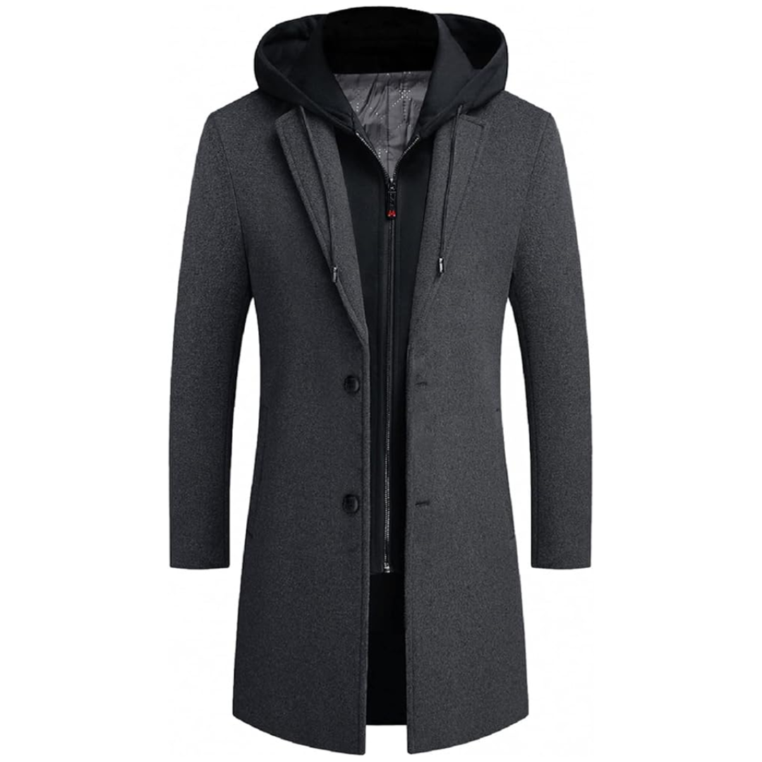 Heren winter trenchcoat van wolmix