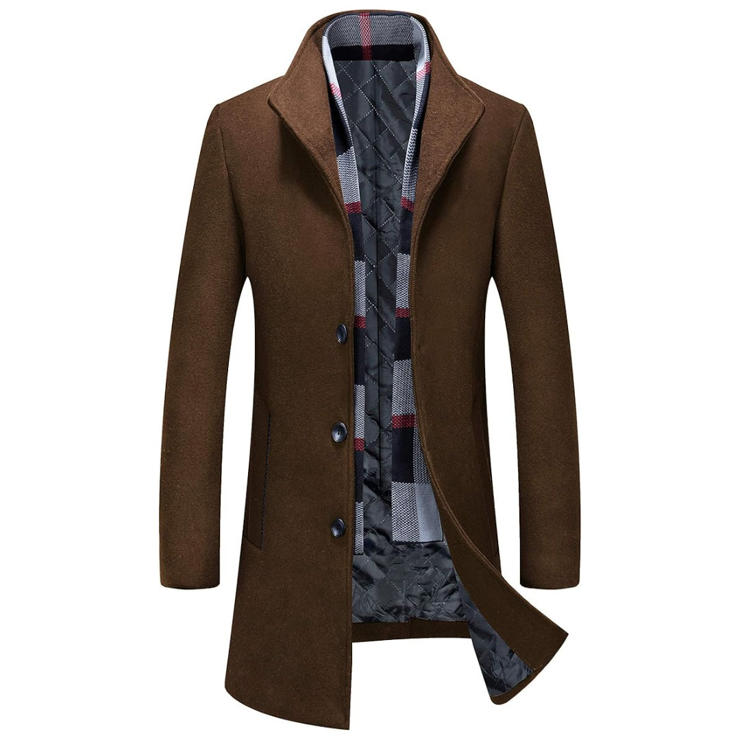 Heren winter trenchcoat van wolmix