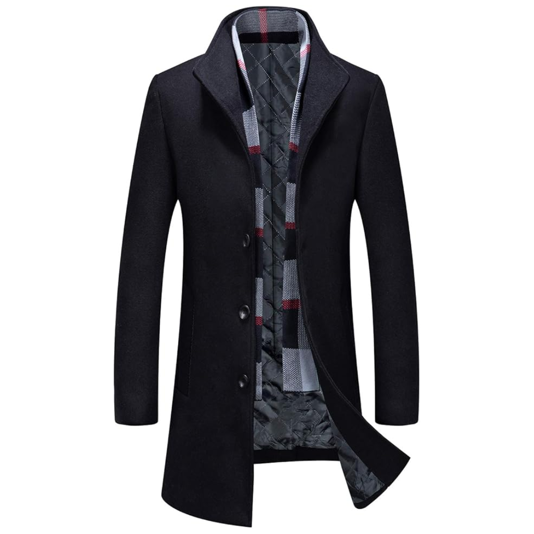 Heren winter trenchcoat van wolmix
