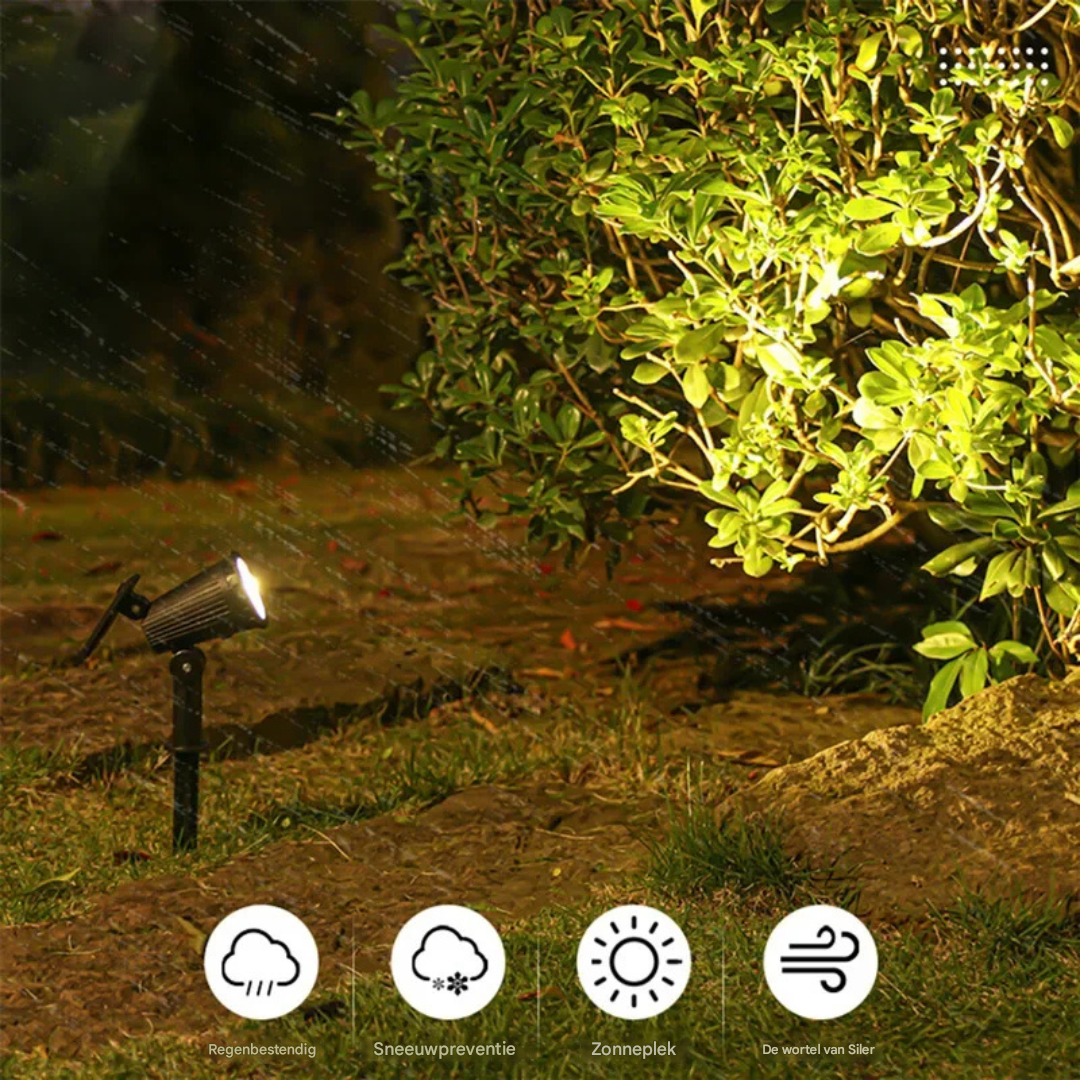 Tuinspot op zonne-energie met 9 LED-kleuren