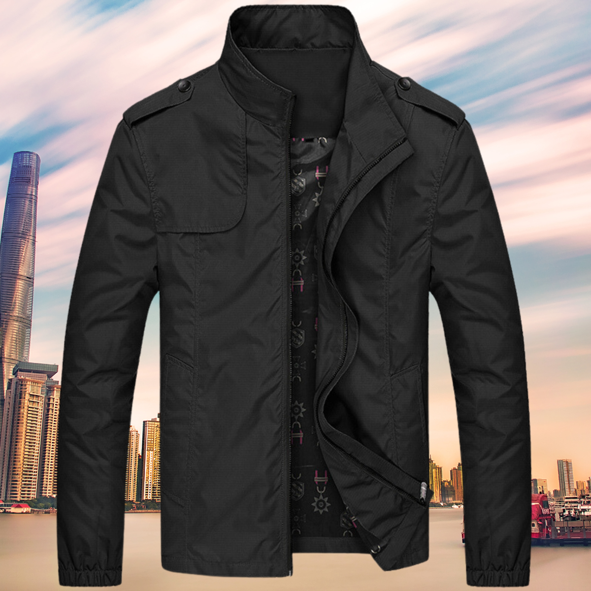 GENTI oxford mid-coat – modern & windproof jas voor heren